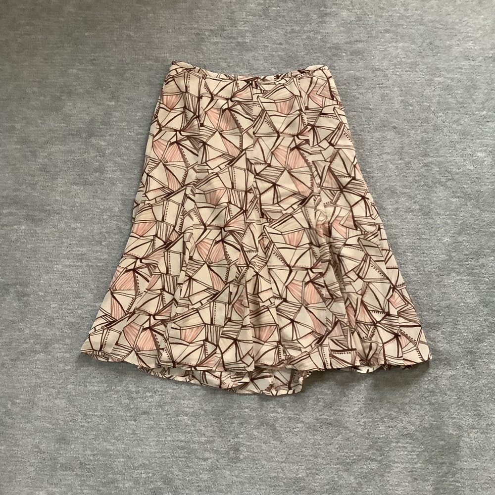 Jones Wear Geometric Lined Flowy Midi Skirt Sz. 6